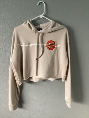 Santa Cruz Skateboards Women's Cropped Hoodie Sweater - Cream NWT